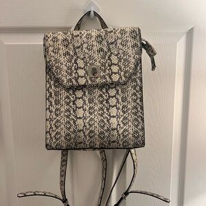 Alfani Black and Cream Snakeskin Backpack